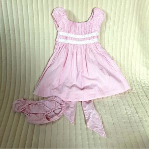 Ralph Lauren pink seersucker dress w/ bloomers 24 mos